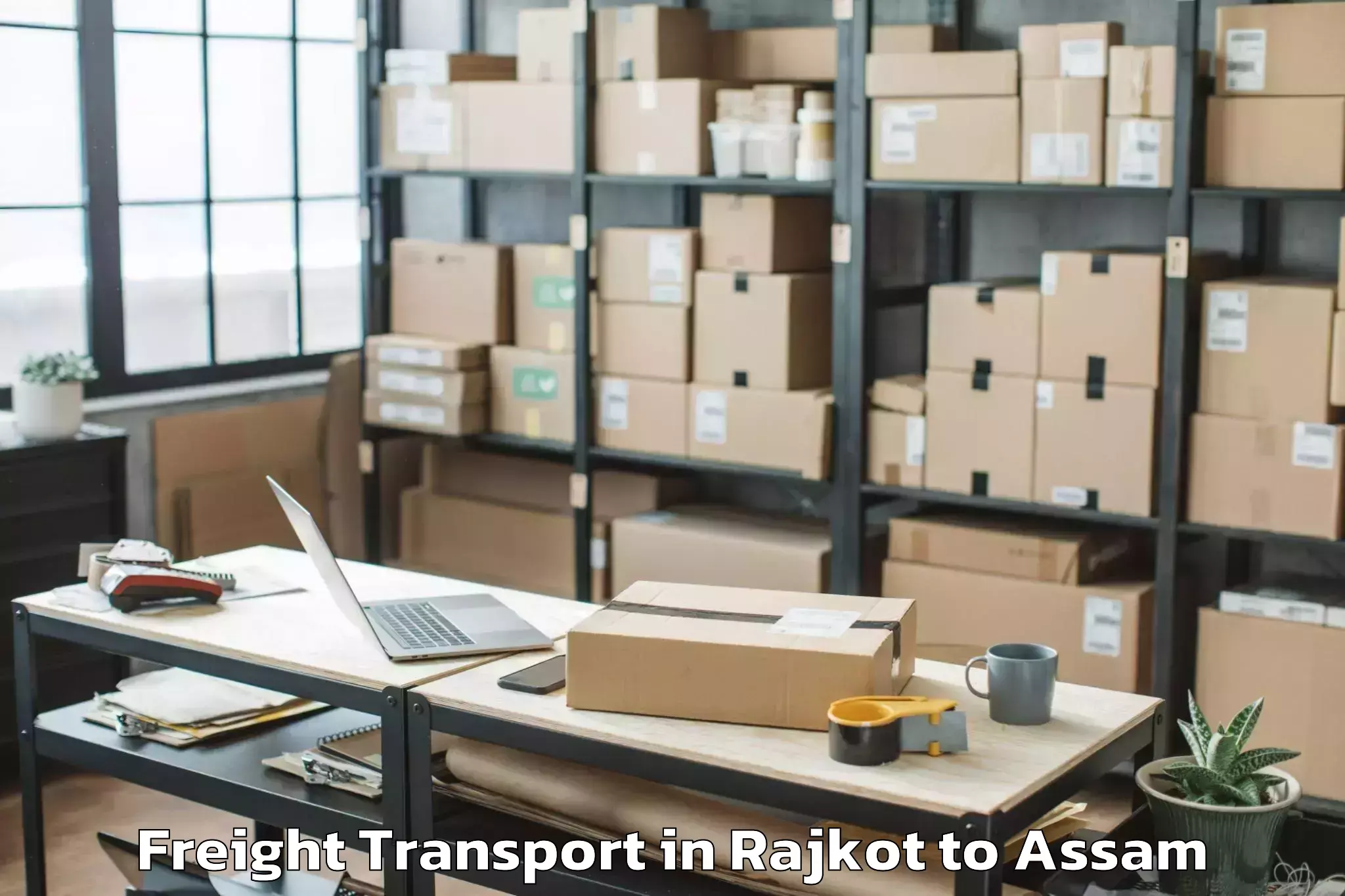 Affordable Rajkot to Likabali Freight Transport